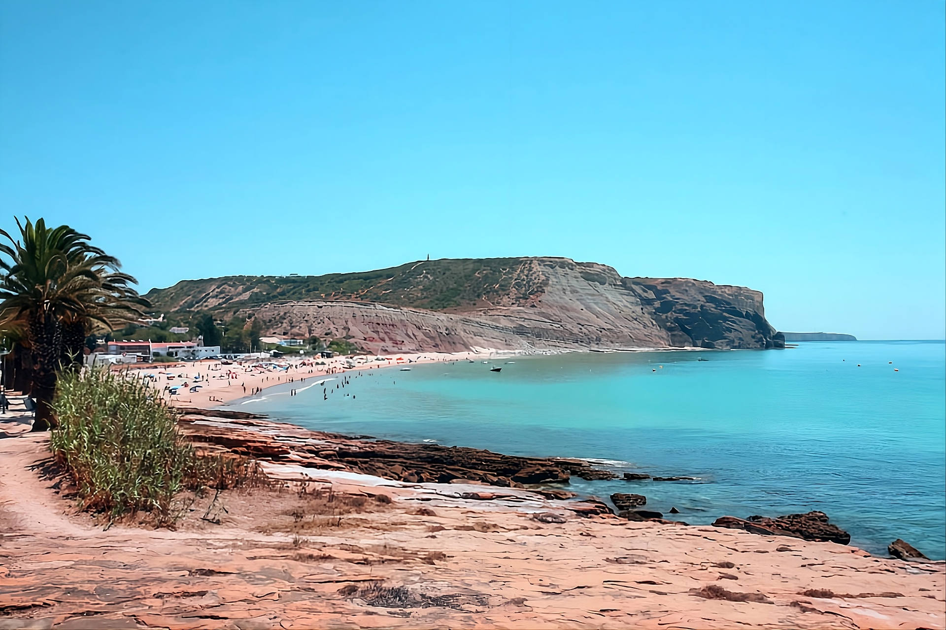 Praia da Luz beach aerial view