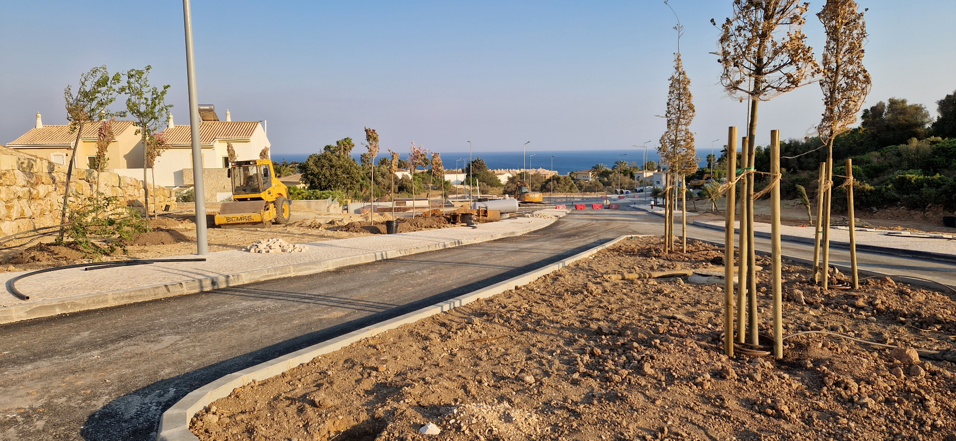 The new road through the development